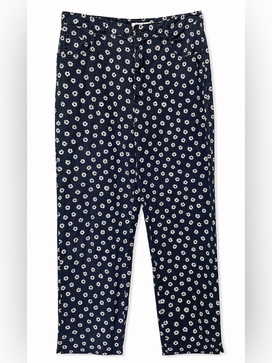 Jones New York Pants - Jones New York Sport Navy Slim Pants with Flower Detail- 10